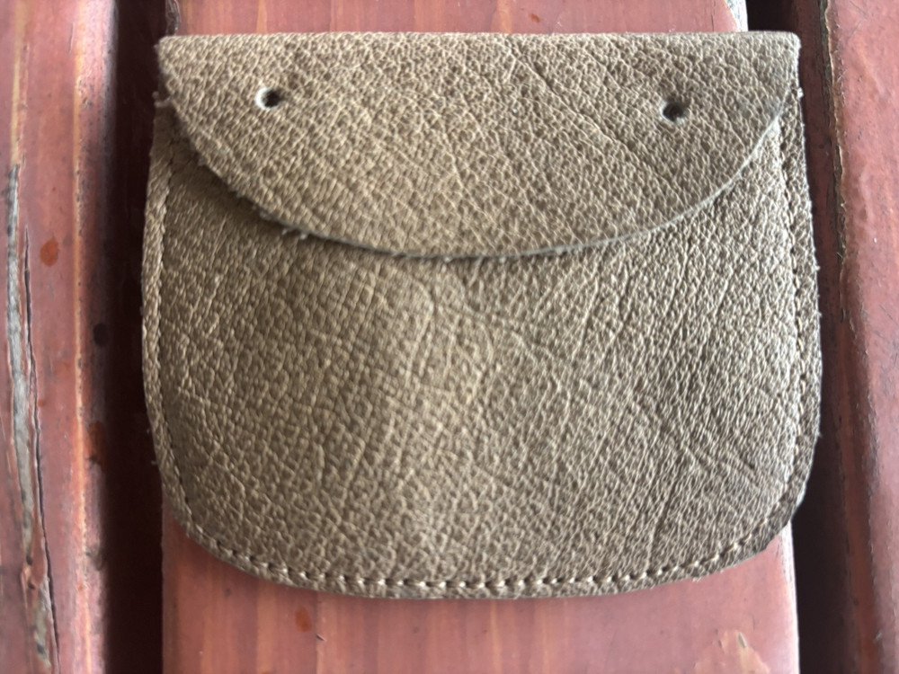 Original German WWII Tan Leather Case for Identification Tag