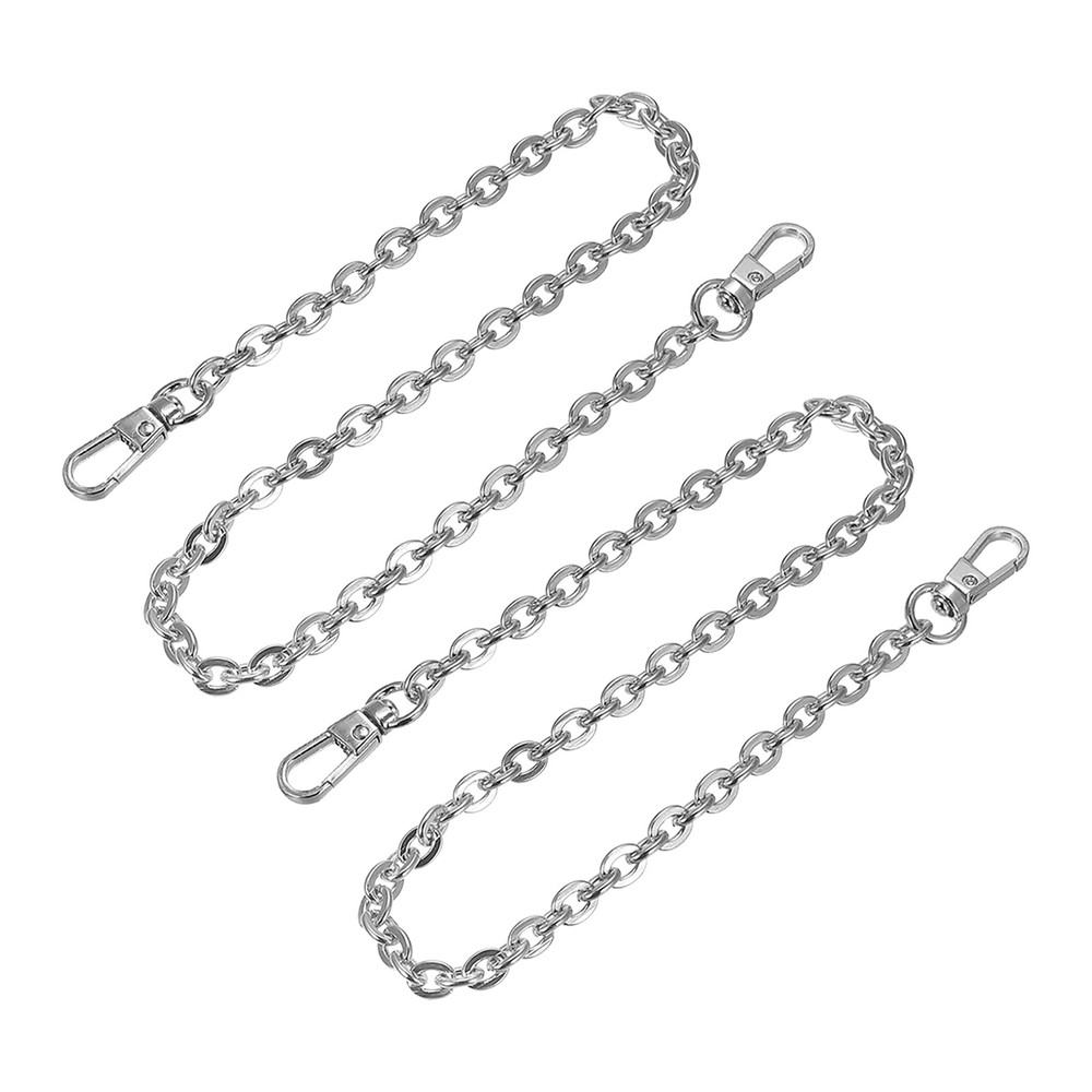 16"x0.24" Purse Chain Strap 2Pcs Purse Handle Shoulder Replacement Strap(Silver)