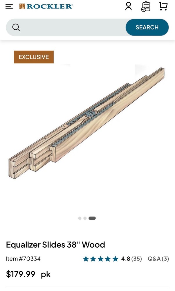Rockler 38" equalizer for pedestal table