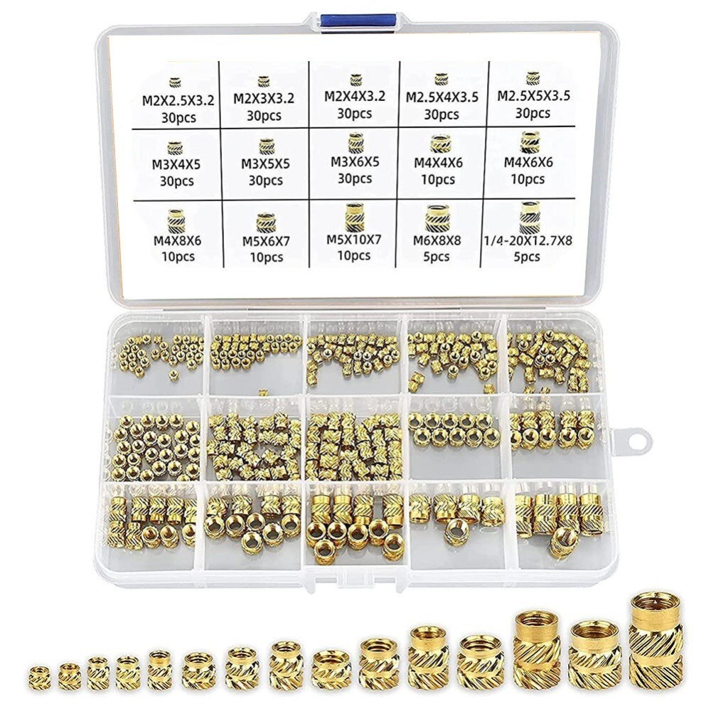 15 Sizes 300 Pcs 7 Models Threaded Inserts Brass Threaded Threaded Knurled