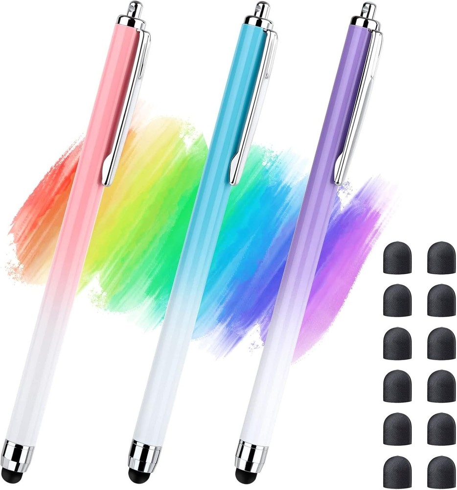 Gradient-Designed 3 Pcs Stylus Set for Efficient Touchscreen Use - Universal Fit