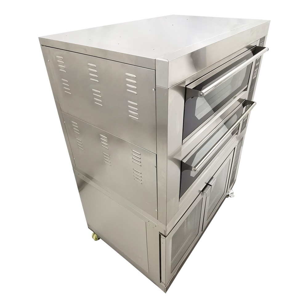 220V Electric Triple Pizza Oven 4 Baking Sheets With Dough Fermentation Machine