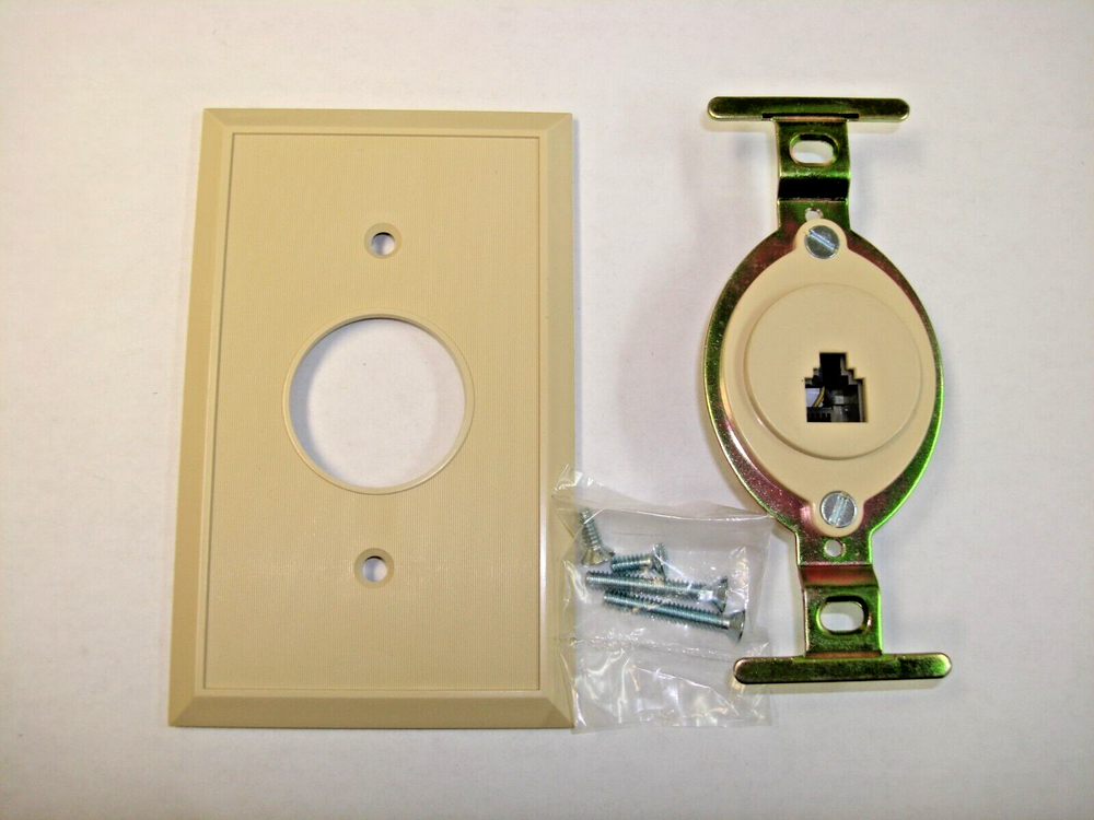 Vintage Modular Telephone Wall Jack Ivory