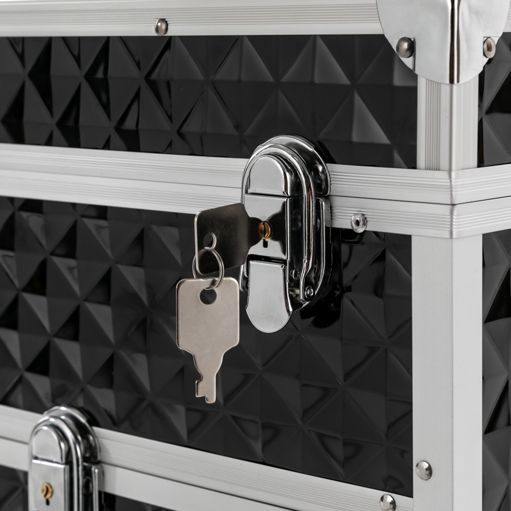 Rolling Makeup Case Train Case Cosmetic Trolley Cosmetic Organizer Case