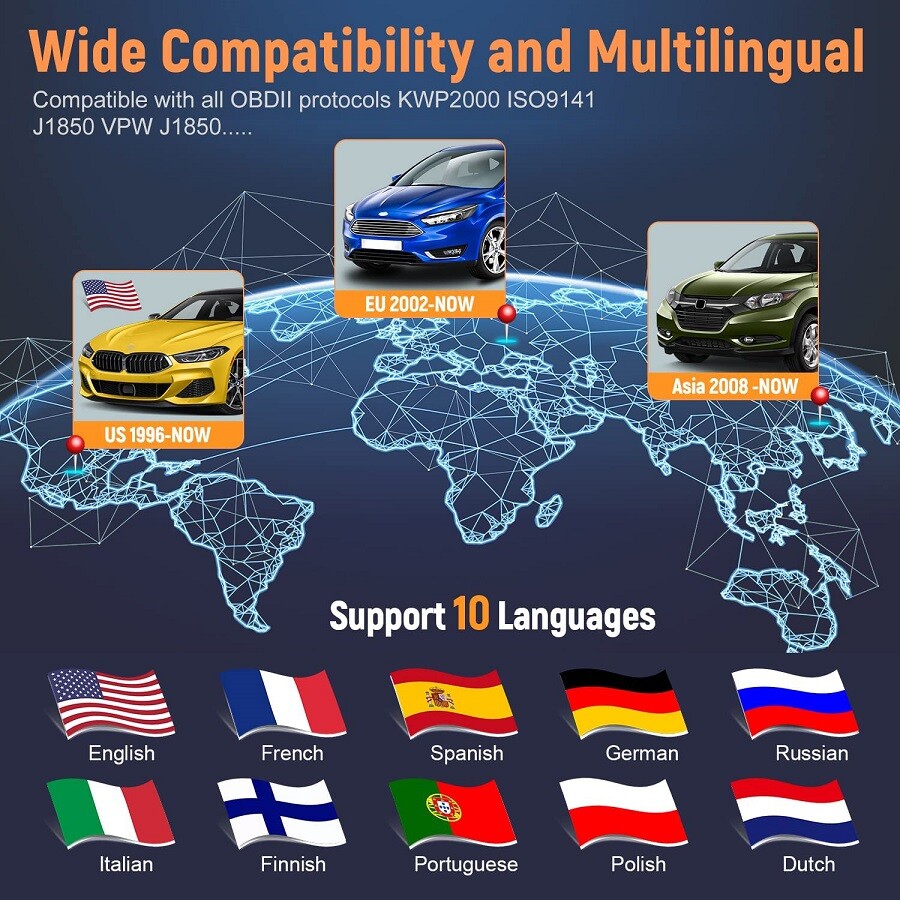 Autophix OM126P Check Engine Light Code Reader Car Scanner OBD2 Diagnostic Tool