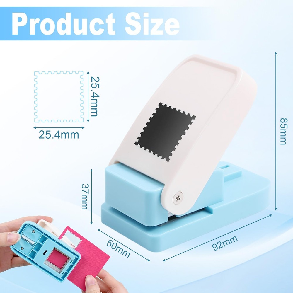 1X0.8inch Rectangular Postage Stamp Puncher Rectangle Lever Action Stamp Punc...
