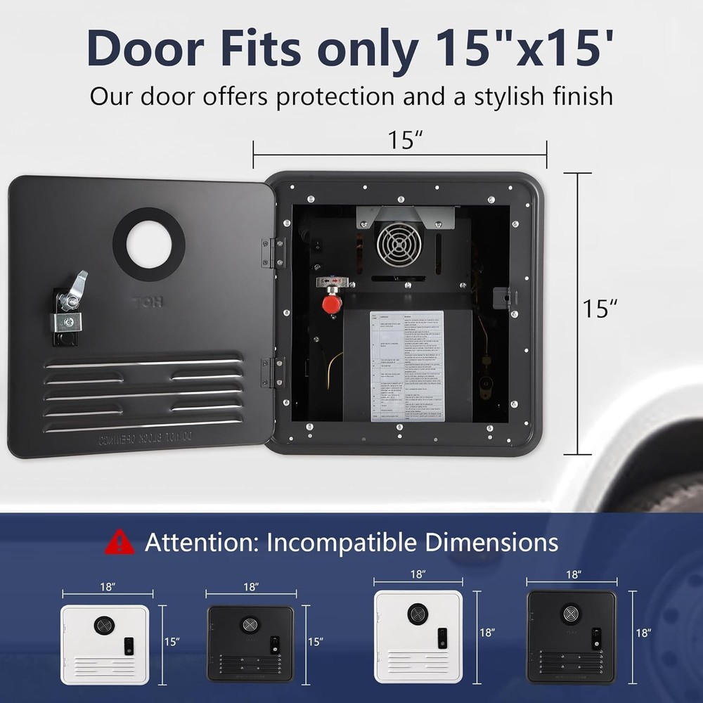 48K BTU Tankless RV Water Heater, Smart Remote Control, High Altitude, Efficient