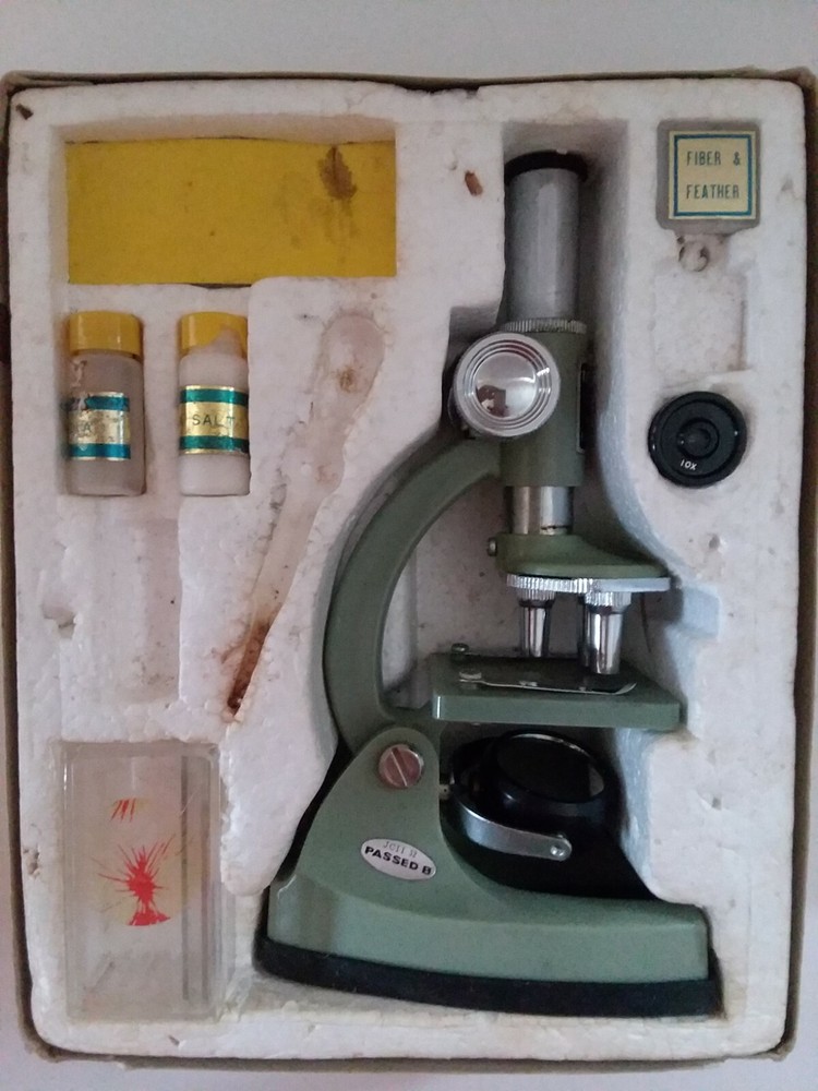 Vintage 1973 Tasco Quality Optics Microscope Kit Missing Some Accessories In Box