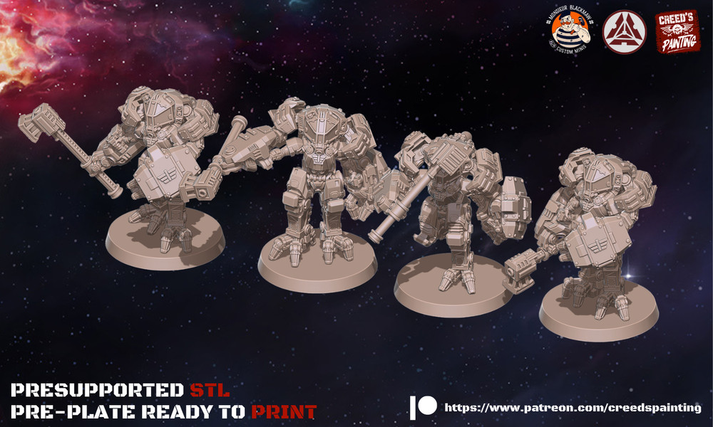 Thor Battlesuits - Runds' Guard Heavy Infantry Squad - Sci-fi Human Battlesuits.
