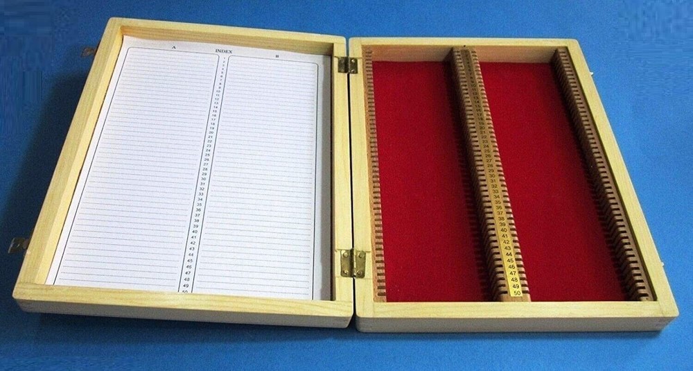 MICROSCOPE SLIDE BOX WOODEN (100 SLIDES)