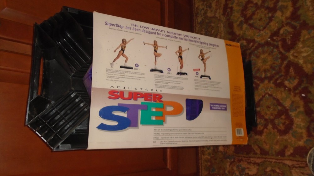 Exercise Workout Step Platform, Aerobic Stepper Bench Adjustable Risers
