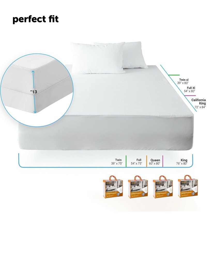 Joluzzy Bed Bug Proof Waterproof Cotton Surface Zippered Mattress Protector TWIN