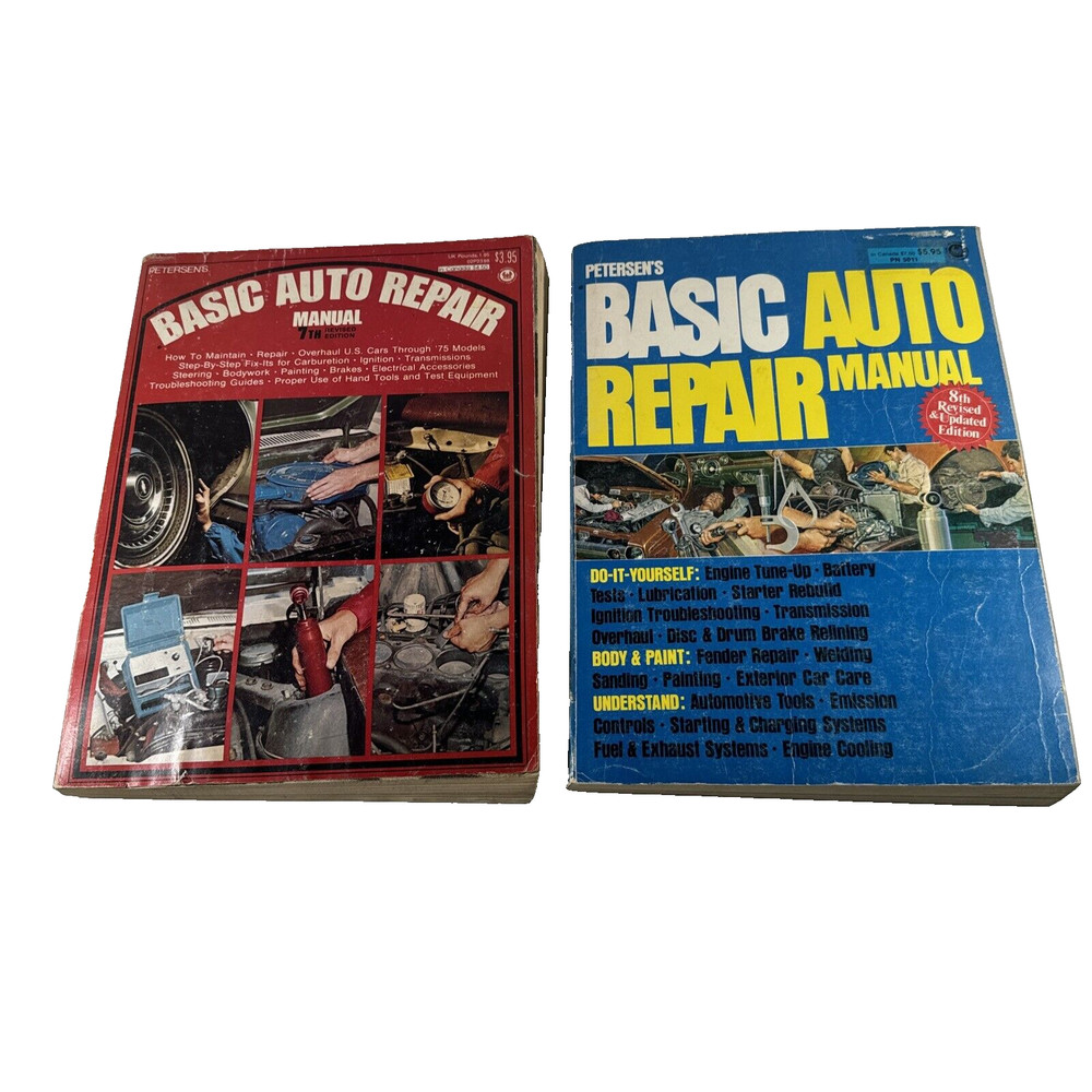 2x VINTAGE Petersons Basic Auto Repair Manuals 7th & 8th  Edition Car Fix
