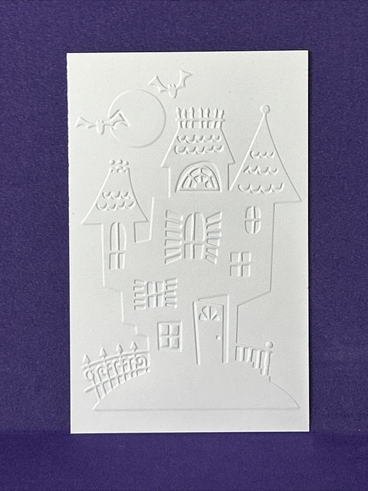 Haunted House Embossing Folder Cuttlebug Provo Craft Card Making Scrapbooking