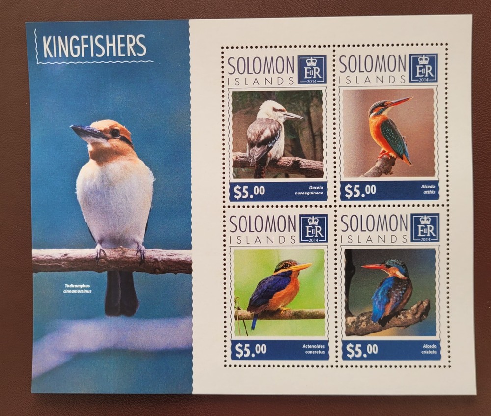 Solomon Island 2014 /  Birds - Kingfishers  / 4v ms