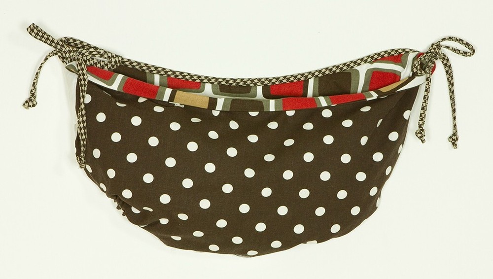 Red Brown Dog Houndstooth Crib Bedding Set Hamper Valance Sheet Diaper Stacker