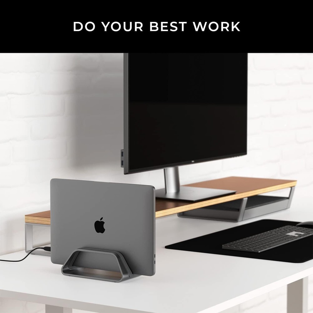 HumanCentric Vertical Laptop Stand for MacBook, Compatible with Space Gray