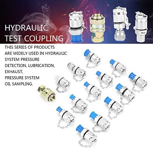 Hydraulic Pressure Test Coupling Kit, 14pcs Testing Coupling Adapter Set for