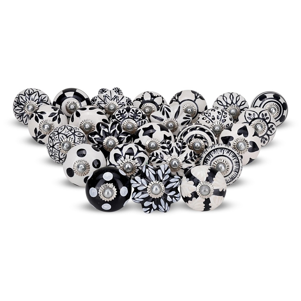 Cabinet Knobs Assorted knobs for cabinets and Drawers Black & White Cupboard ...