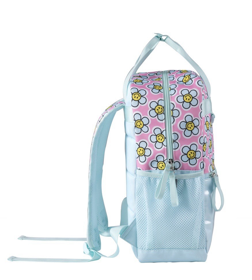 Be Kind 2 Piece Set Smiling Daisies Turquoise Backpack w/ Lunchpack NWT