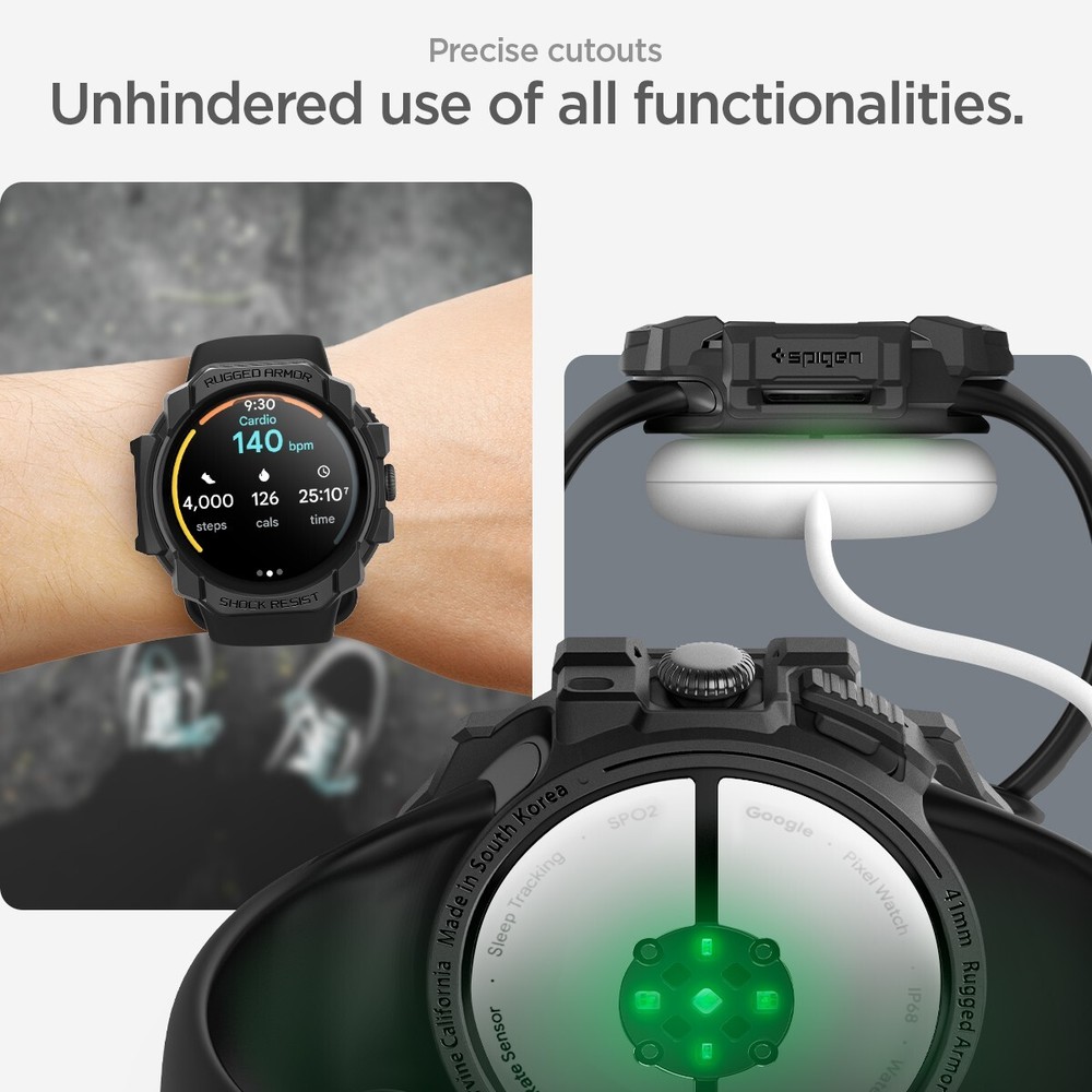 For Pixel Watch 3 (41mm) | Spigen Rugged Armor Watch Case