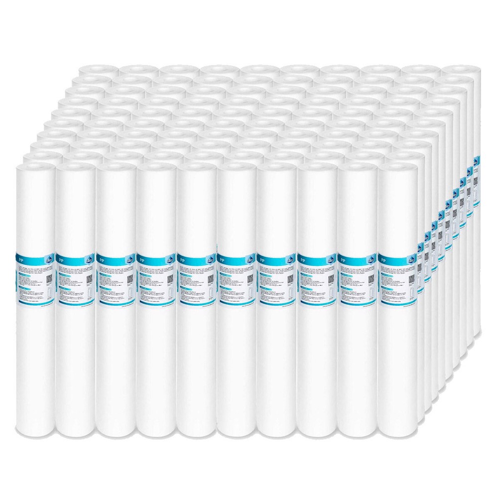 100 Pack 20"x2.5" 1/5/10/20 Micron Sediment Whole House Water Filter Cartridges