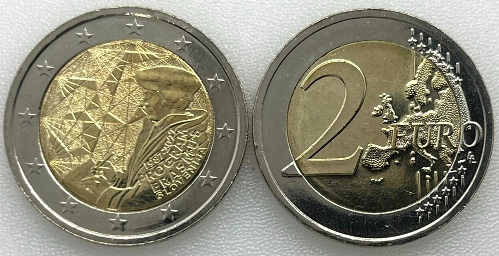 Commemorative €2 Coin - 2022 35 Years Erasmus Programme, Slovenia, UNC