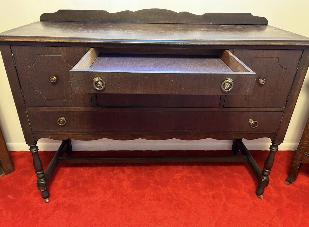 Vintage Buffet Table Sideboard Dish Cabinet Storage & Organization Wood