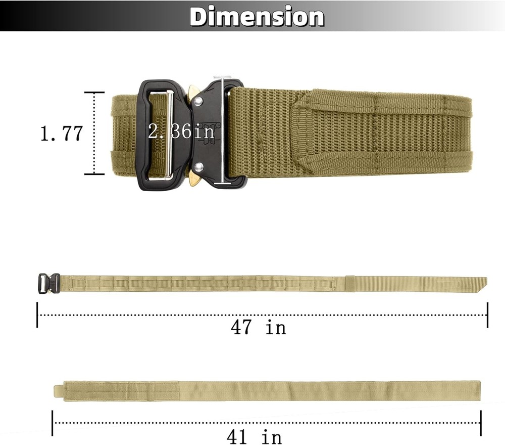 Double-Layer Tactical MOLLE Belt, Quick Release Heavy-Duty Utility Belt