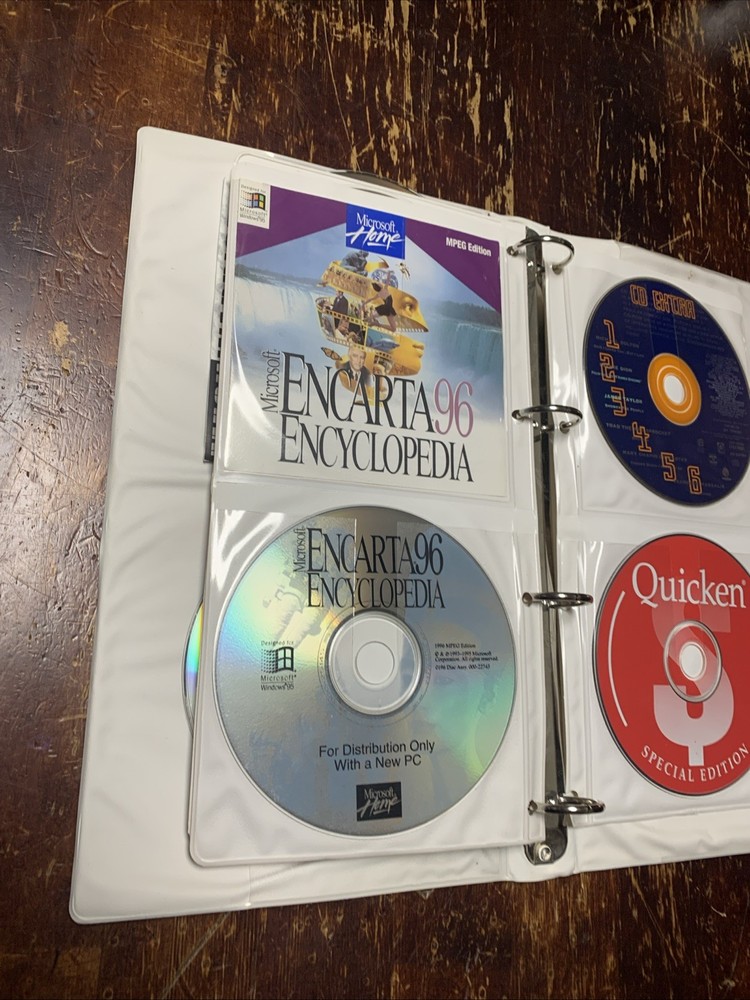 Vintage IBM Aptiva Computer Software Storage Binder & CD’s - Recovery & Games