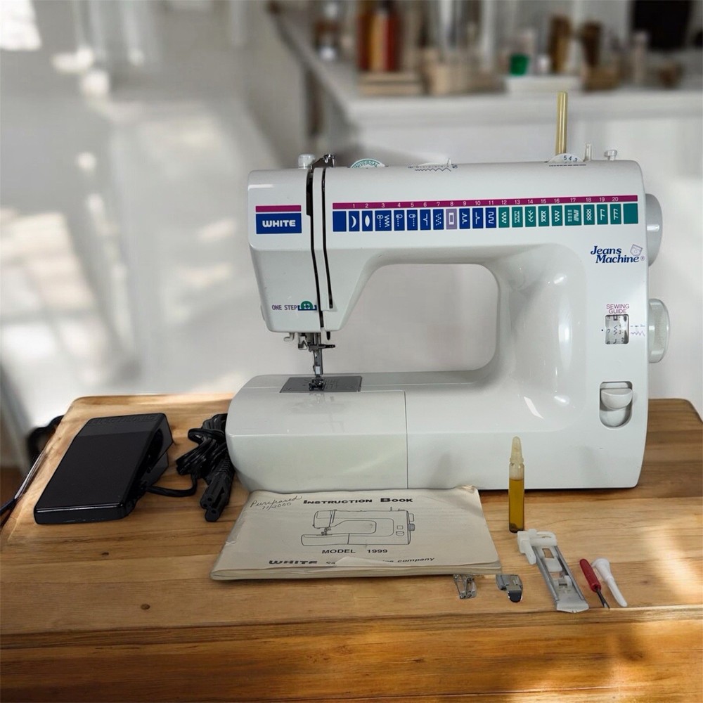 White Jeans Machine Model 1999 sewing machine