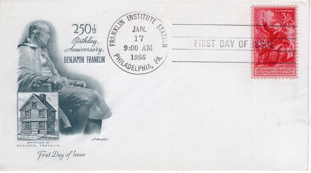 US FDC # 1073 3c Benjamin Franklin 1956 ArtMaster ST3548