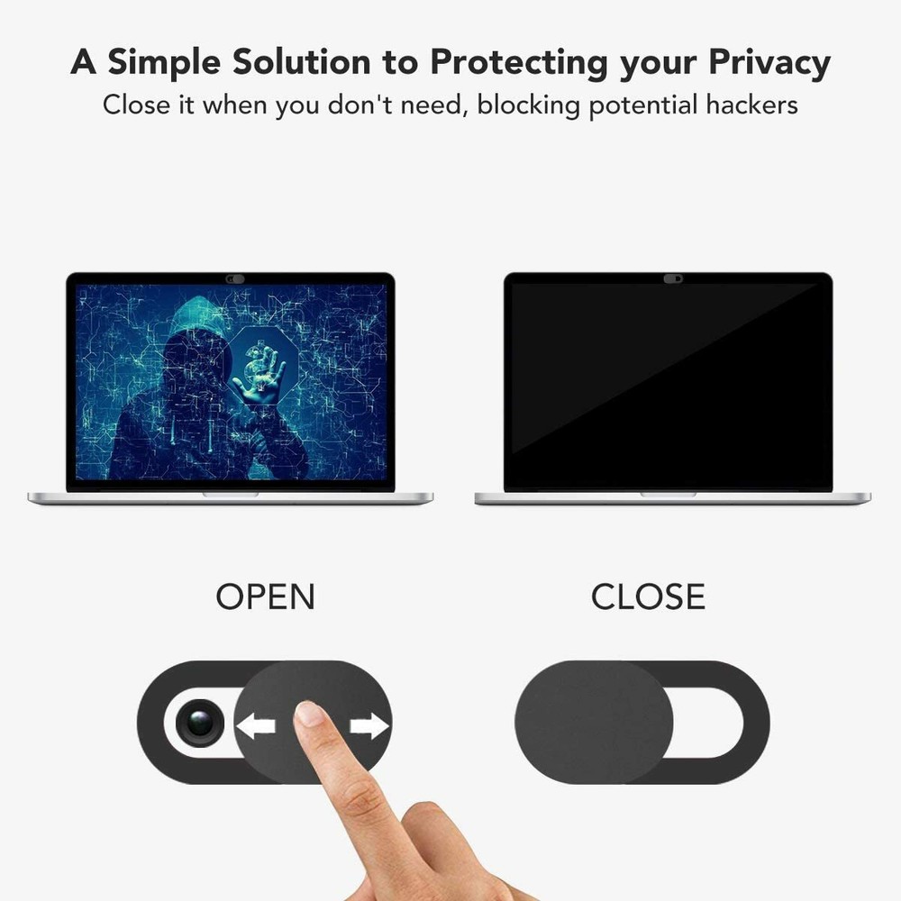 6 Pack Webcam Cover Web Camera Privacy Blocker Computer 0.03in Ultra-Thin Black