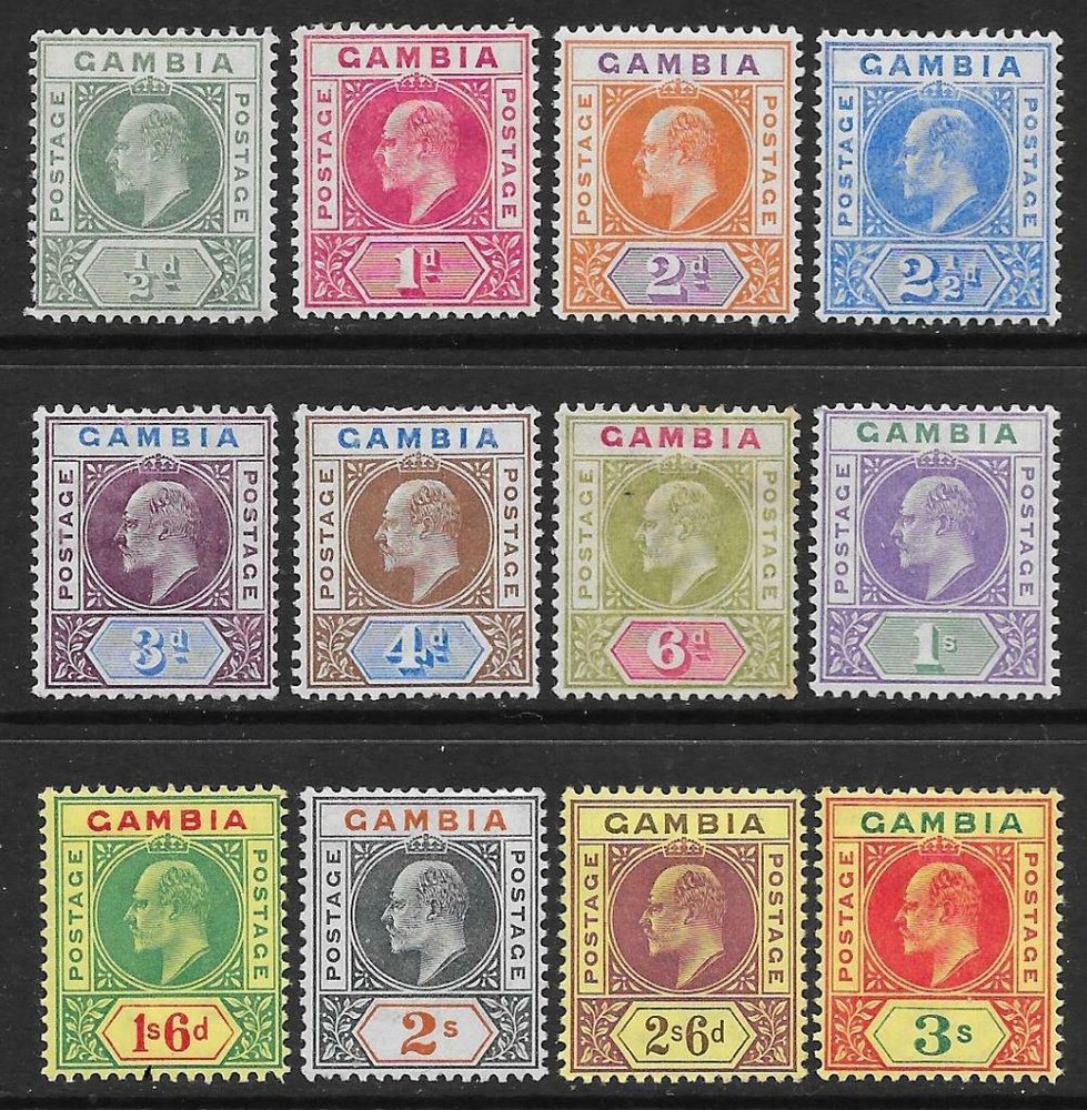 Gambia 1902-05 Set to 3/- (Mint)