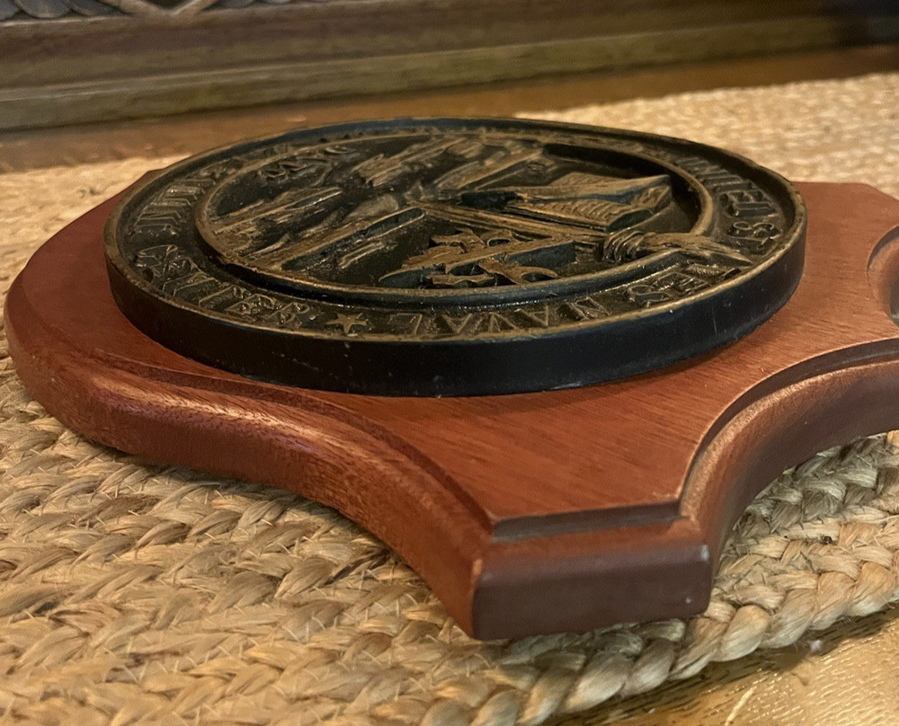RARE & Historical Naval Plaque US Navy DATC Command Plaque - Solid Brass Shield