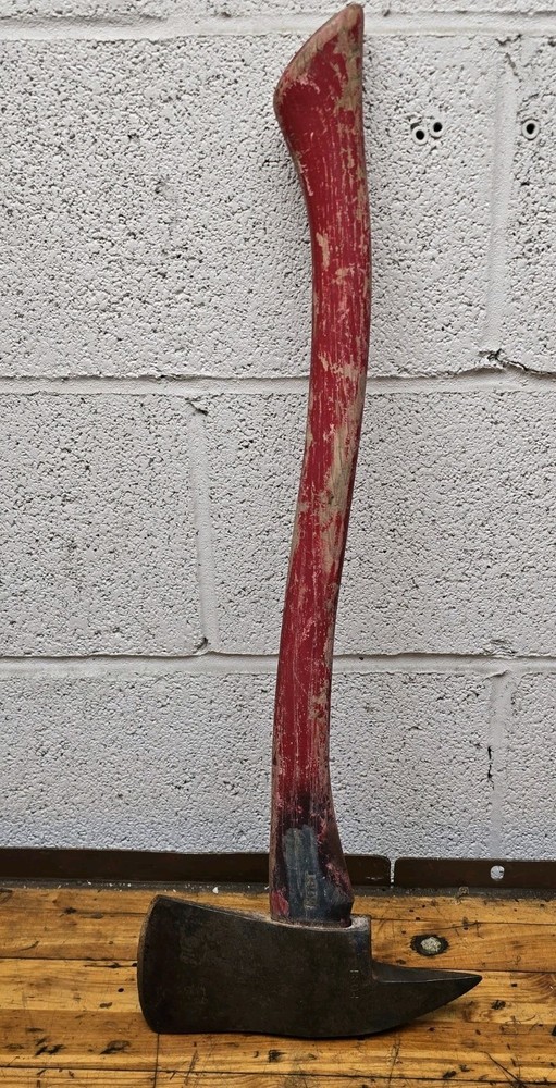 Vintage Antique Collins Fire Axe With Handle Firemans Tool Smaller Size
