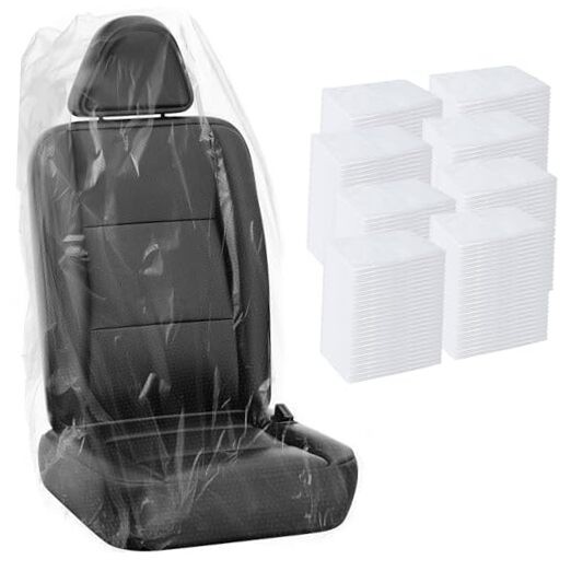 Disposable Clear Plastic Vehicle Seat Protector, 200 PCS Car Seat Covers