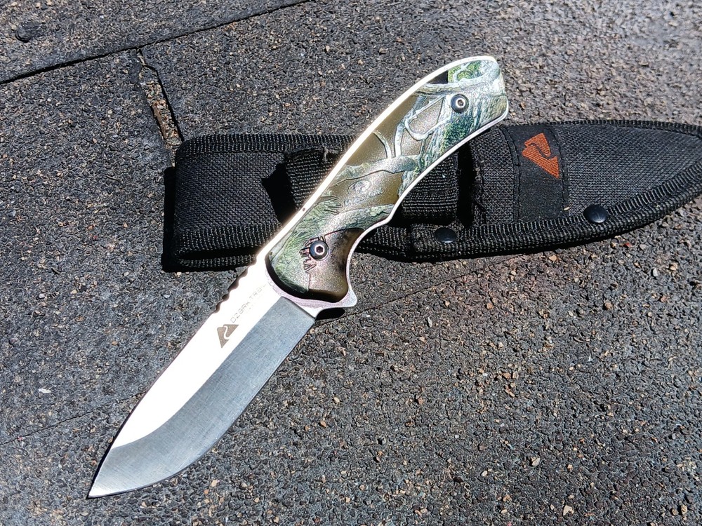 #1 OZARK TRAIL 7 INCH FIXED BLADE KNIFE POLYPROPYLENE HANDLE W/ SHEATH sword