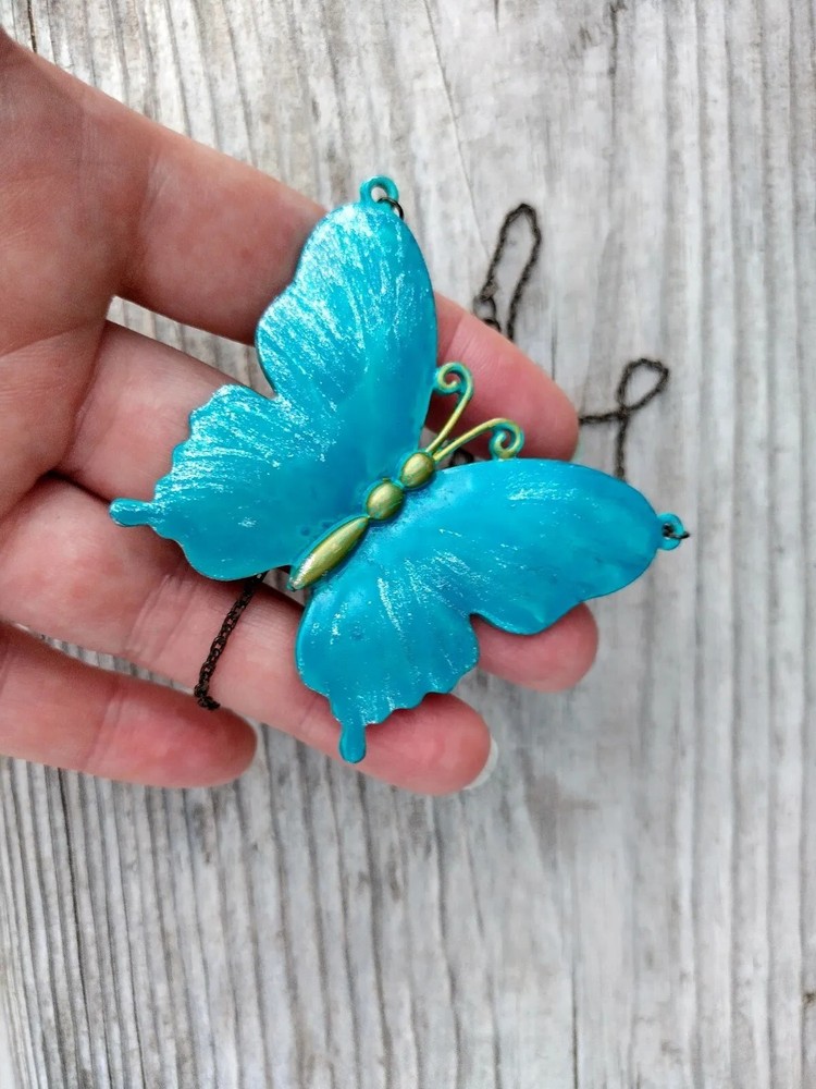 vintage baterfly pendant with chain