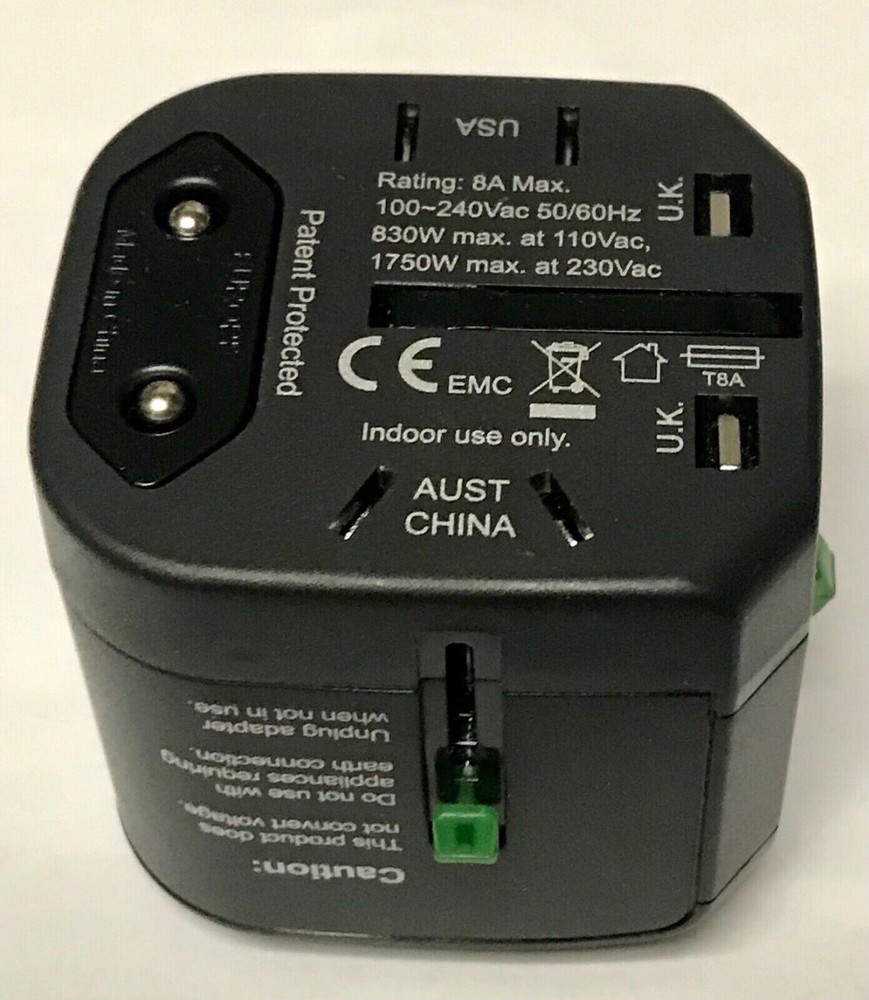 Compact Cube Universal Travel Adapter Monoprice - Black NEW SEALED