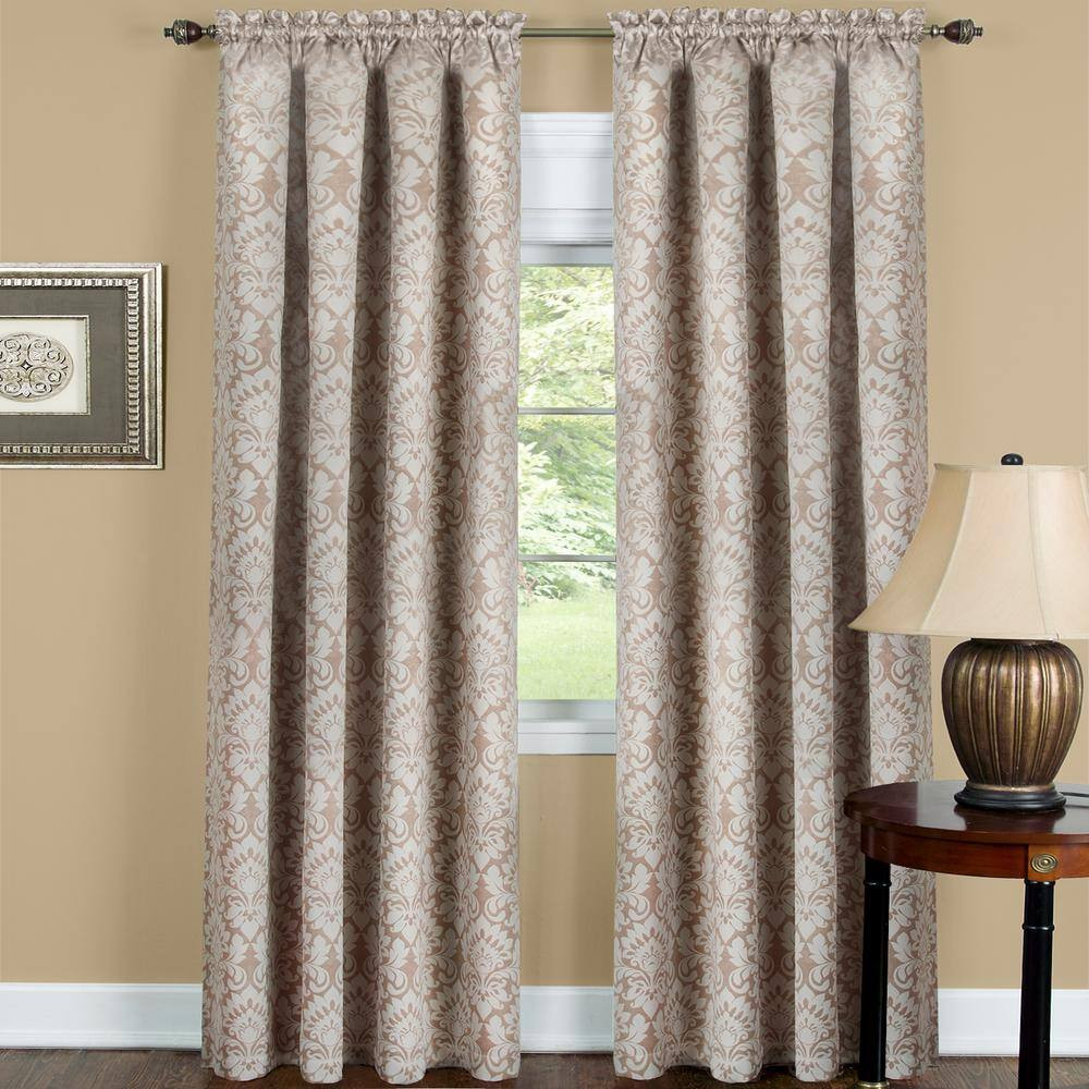 Sutton 52 In. W X 84 In. L Polyester Blackout Window Panel in Tan