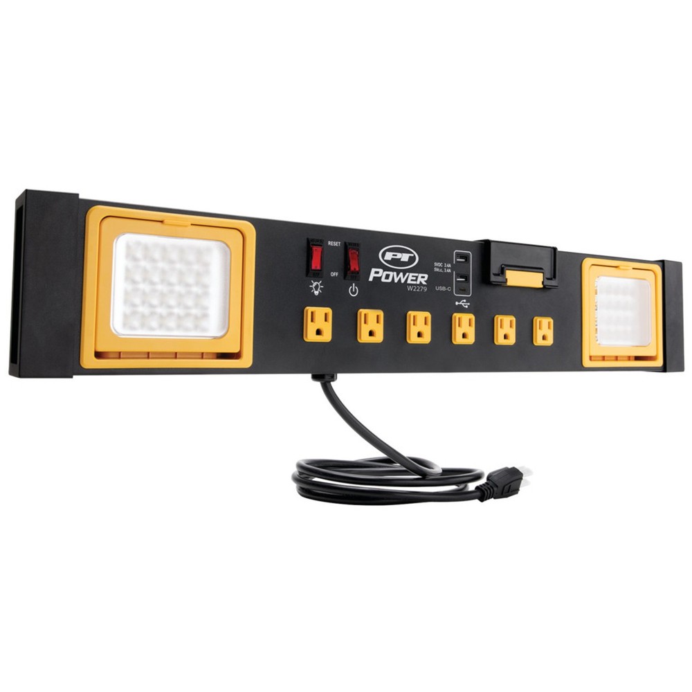 PERFORMANCETOOL W2279 Workbench Power Station, 120V, 6 Outlets, USB-C