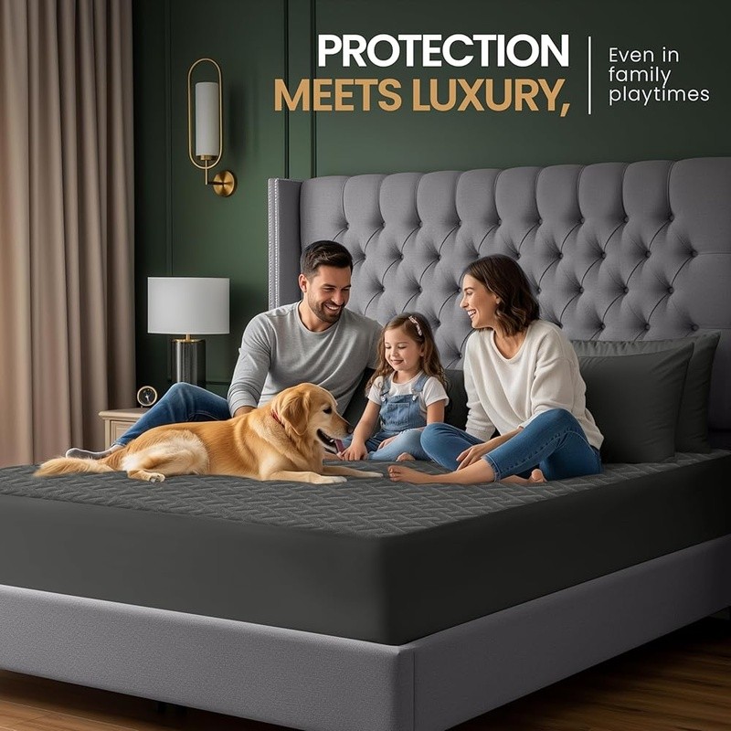 Waterproof Mattress Protector Soft Breathable Fitted Elastic Style Washable New