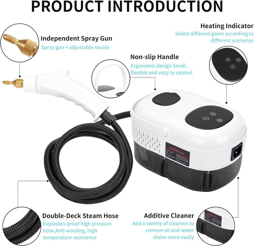 Handheld 2500W High Temp Pressurized Steam Cleaner Kitchen Home Cleaning Machine