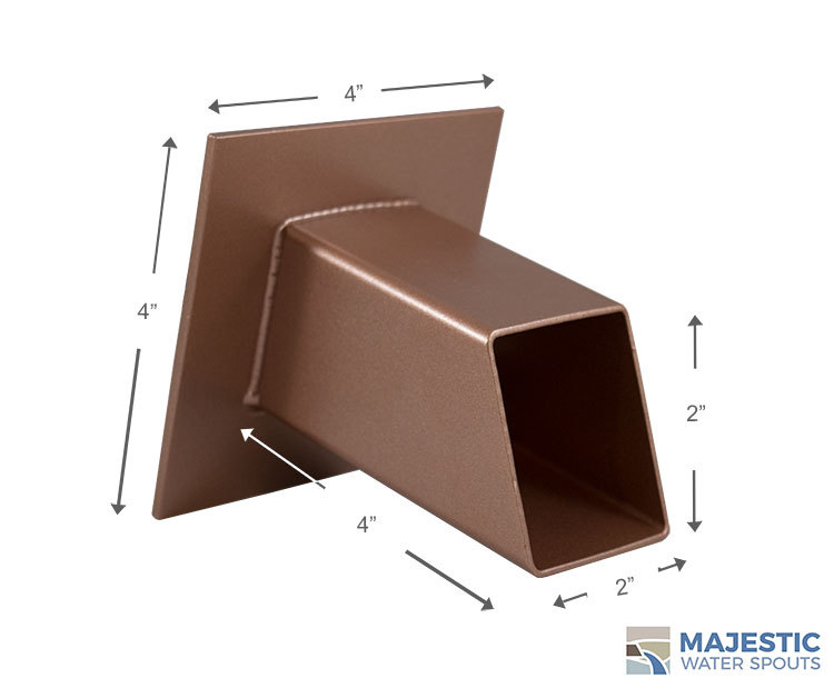 GALLANT 2" SQUARE WATER FOUNTAIN SPOUT/SCUPPER - COPPER STYLE