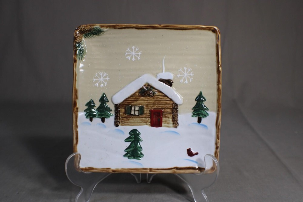 4 St. Nicholas Square Appetizer/Dessert Plates, Heartland Pattern, Original Box
