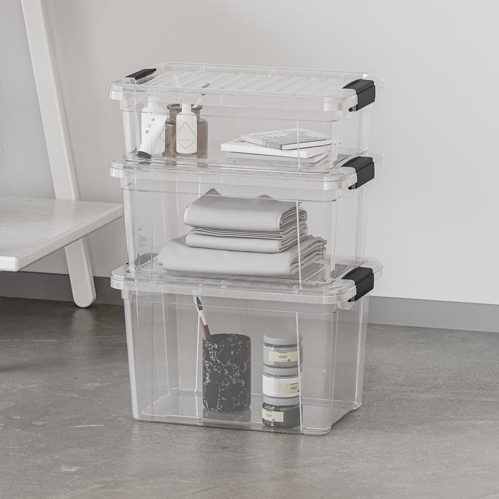 Superio 2 Quart Clear Storage Bin Lightweight Stackable Durable Design