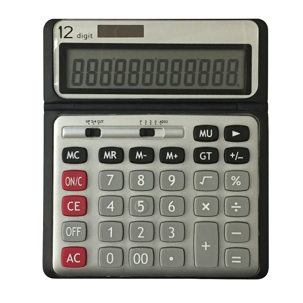 12 Digit Large Display Desktop Calculator for Office Elementary Middle School