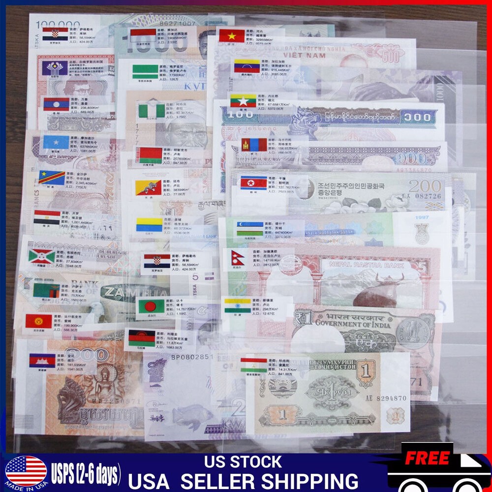 Lot 52 Different Mix World Banknotes From 52 Different Countries UNC Collections