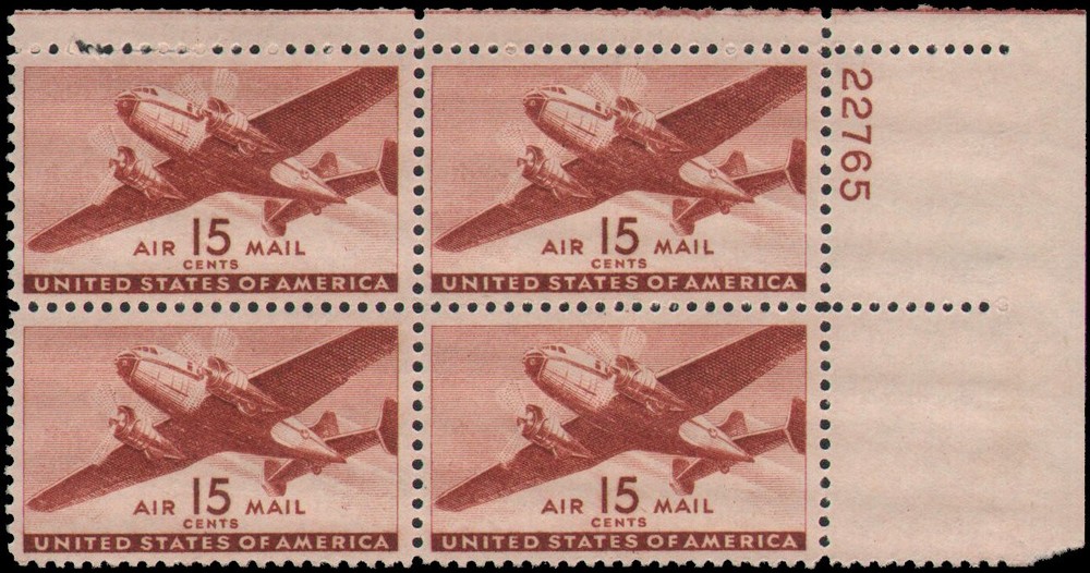 US #C28 MNH plate block of 4